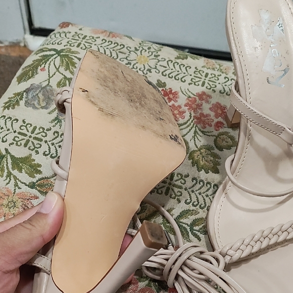 Chic Nude Strappy Heels - Picture 3 of 7